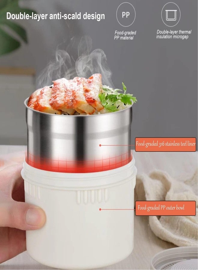 Oreilet for Hot Food, 304 Stainless Steel 2.9L Stackable Insulated Food Jar with 4 Tiers, Leak Proof Thermal Lunch Box Vacuum Carrier Soup Container for Office Outdoor - Image 2